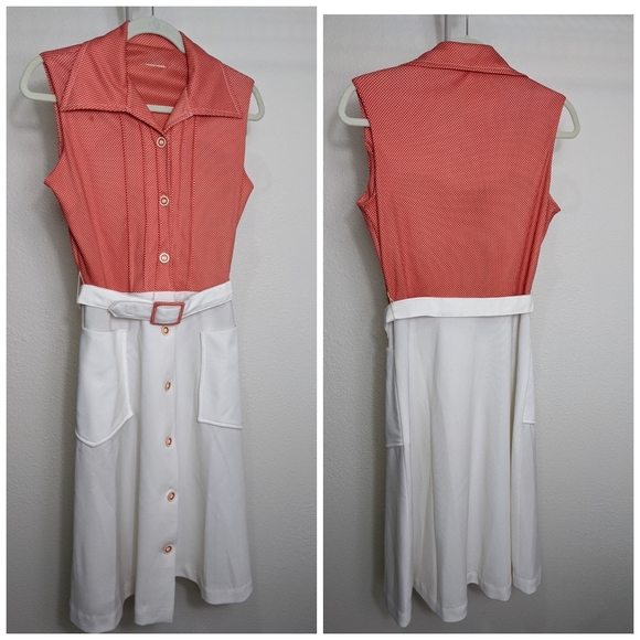Vintage Dresses & Skirts - Vintage Red Polka Dot Dress Size M EUC